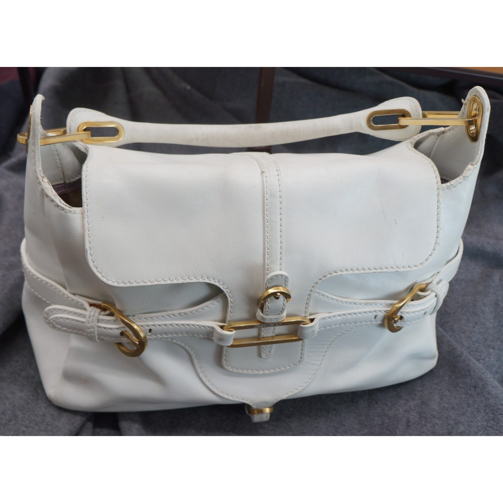 Jimmy Choo Ivory Leather Tulita Shoulder Bag
